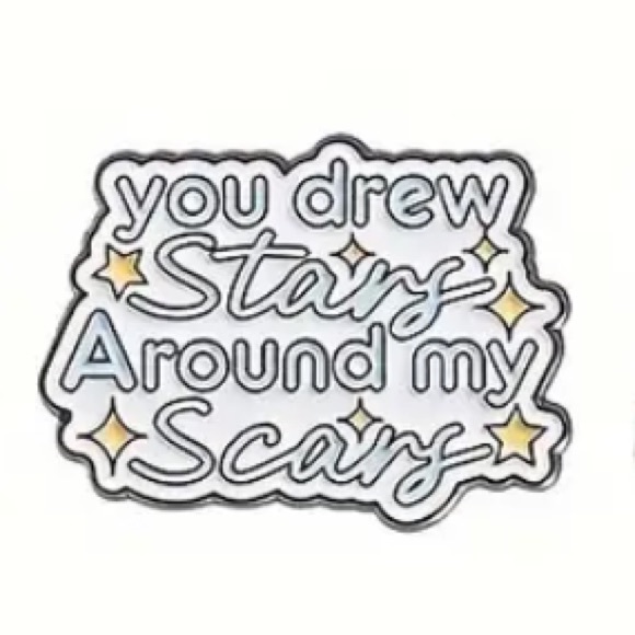 CARDIGAN - YOU DREW STARS AROUND MY SCARS PIN TAYLOR PIN - Picture 1 of 9